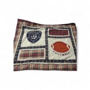 VTG JCPenney Home Collection Varsity Football Plaid Pillow Sham‎ 30x24 Unisex